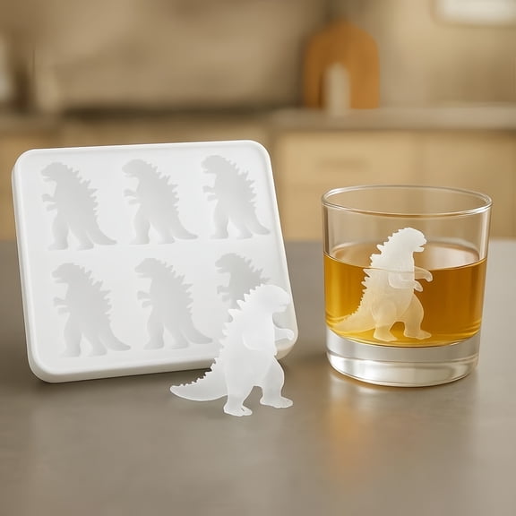 Dinosaur Shaped Ice Cube Mold Ice Cube Tableware 6 Grids Silicone Kitchen Bar
