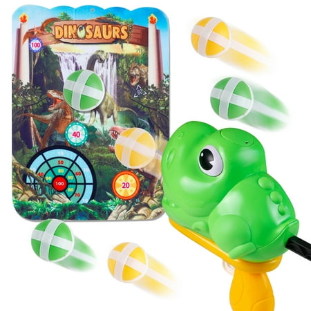 Dinosaur Shooting Toy , Dart Board for Kids with Sticky Balls Dart , Indoor Outdoor Games Toys for Kids Boys Girls 3-6 Years Christmas Birthday Gifts