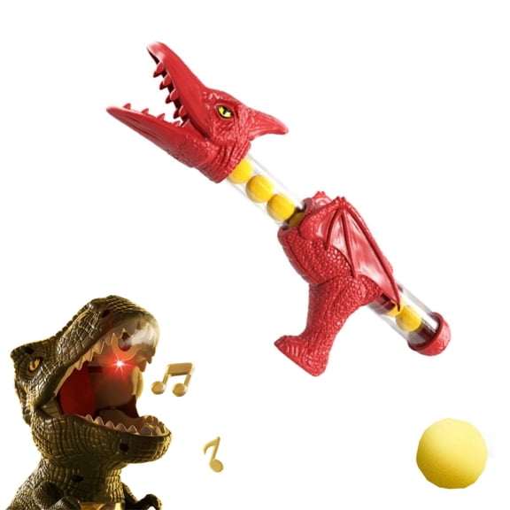 Dinosaur Shooting Toys with Air Pump Launcher,Movable Target Shooting Games for 4 5 6 7 8 Years Old with Foam Balls,LED Score Record,Spray Effect(1 Launcher)