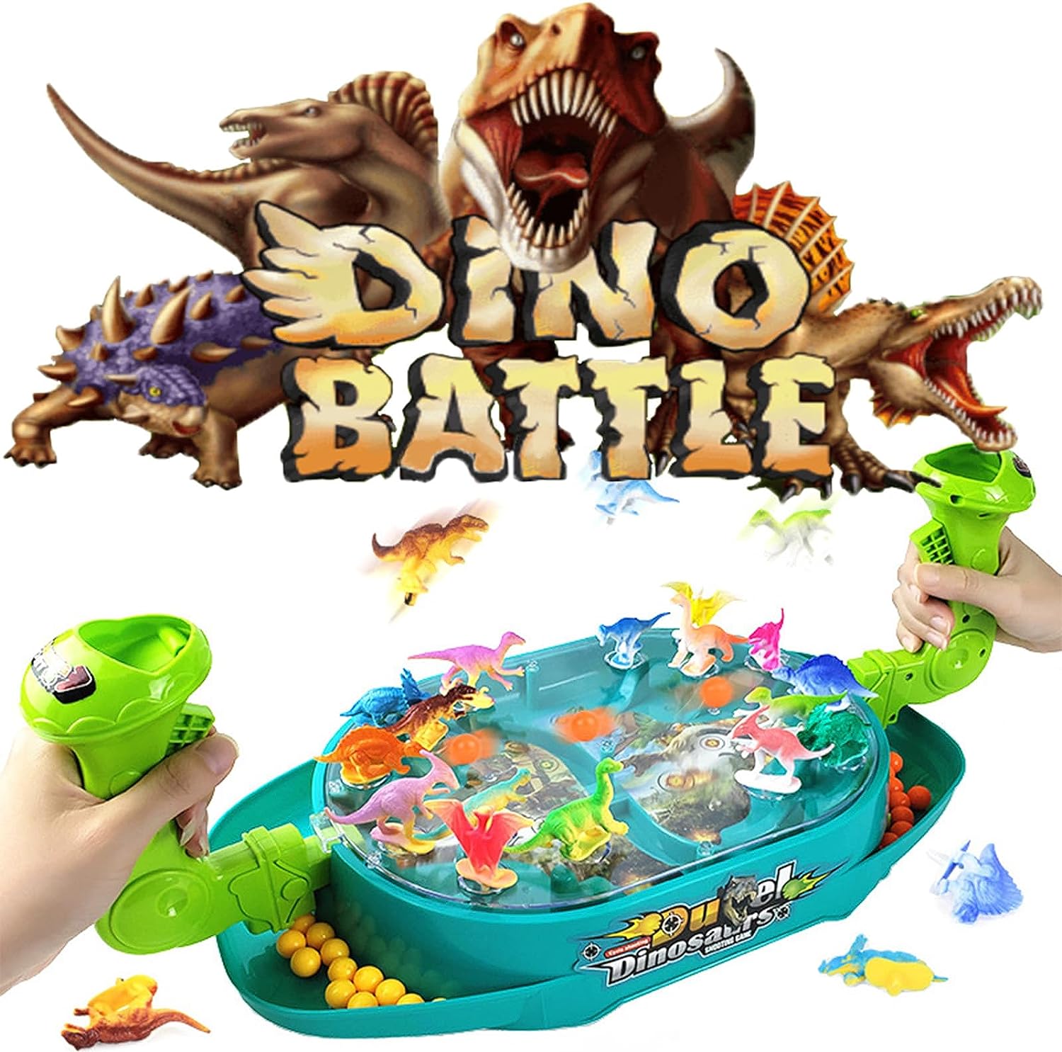 Dinosaur Shooting Toys.Dinosaur Game Battle Toy with Board Games and Dragon Toys for Kids - Perfect Boys Party Games and Great Fun Gifts for Childrens 4 5 6 7 8 Year Old