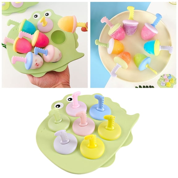 Dinosaur Silicone with Handle for Kitchen Freezer Safe, 7.28×7.48 inch, Green