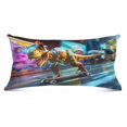 thumbnail image 1 of Dinosaur Skating Plush Pillow Cases Body Size Ultra Soft Warm Pillowcases with Zipper 20"x54", 1 of 9