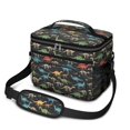 thumbnail image 1 of Dinosaur Skeleton Black Pattern Insulated Lunch Box for Women Men, Medium Leakproof Cooler Bag with Adjustable Strap, 10"x6.7"x8", 1 of 6