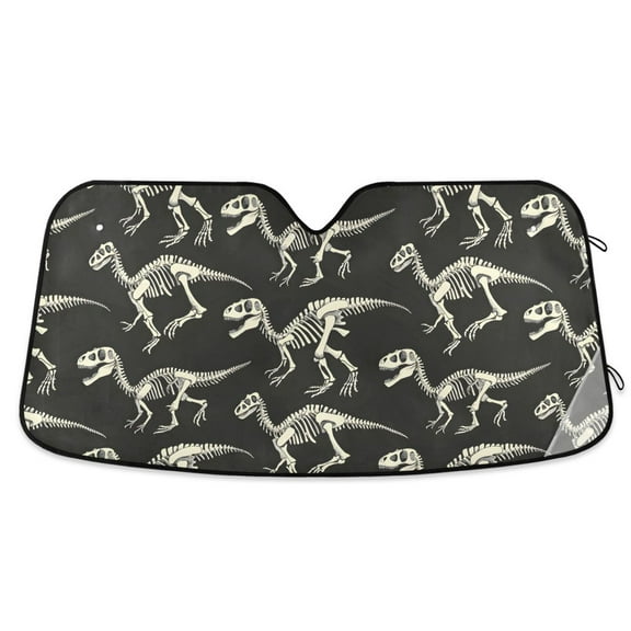 Dinosaur Skeleton Car Windshield Sun Shade Foldable Car Front Window Visor Heat and UV Protection 57x31.5