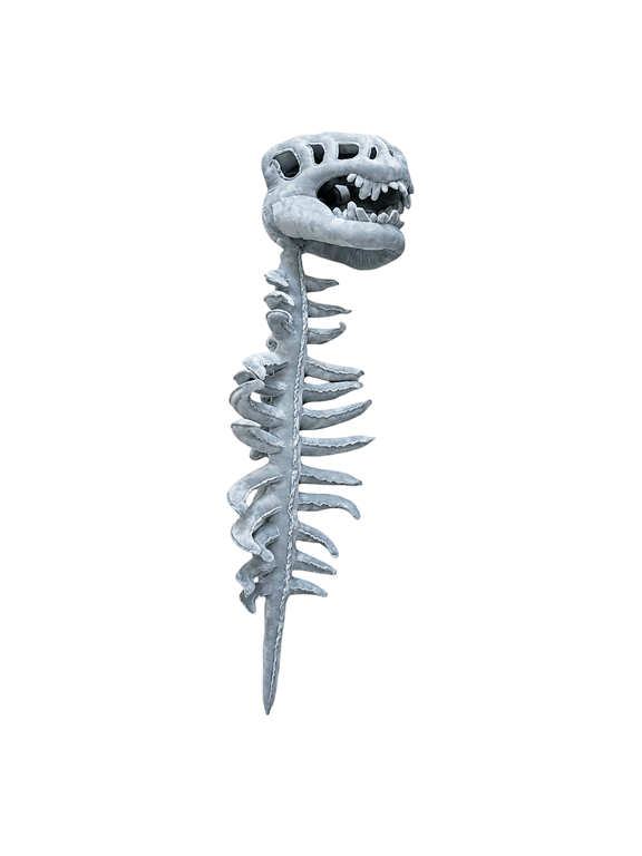 Dinosaur Skeleton Costume, 3D Plush Dino Skull Hat with Spine Tail, Halloween Outfit Fun Dress-Up Set for Party and Imaginative Play