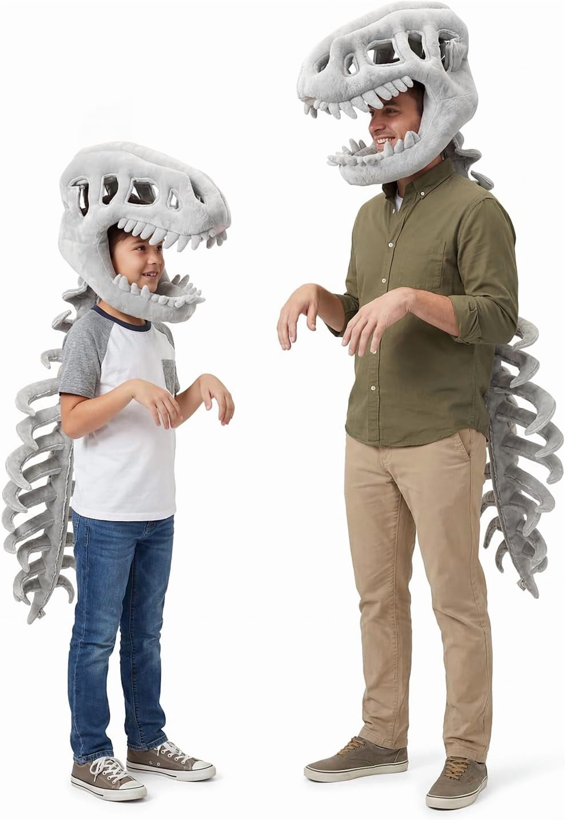 My Cozy Dino Skeleton – Dino-Skelett-Kostüm Aus Plüsch – Spinosaurus Onesie Mit Wirbelsäule – Realistischer 3D-Druck – Für Erwachsene, Kinder, Halloween & Cosplay