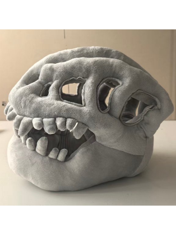 Dinosaur Skeleton Costume, Plush Hooded Headpiece for Adult Halloween Parties, Soft Wearable Dinosaur Skull Hood for Cosplay, Themed Events, Costume Gatherings and Seasonal Dress Up