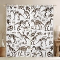 thumbnail image 1 of Dinosaur Skeleton Curtains,Animals Window Curtain,Sketch Dinosaur Sugar Skull Window Treatment Curtain Teens Men Room Decor,Vintage Brown White Window Drapes,2 Panels,42Wx63L, 1 of 5