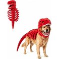 thumbnail image 1 of Dinosaur Skeleton Dog Costume, Prehistoric Bone Pet Costume (Red,40 in) | Costume with Dino Head Cover and Back Skeleton Design, Funny Halloween Dress Up Outfit for Dogs, Puppy Party Cosplay Outfit, 1 of 7