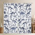thumbnail image 1 of Dinosaur Skeleton Duvet Cover,Animals Curtains Teens Bedroom Decor,Navy Blue Sketch Sugar Skull Window Treatment Curtain Modern Soft Window Drapes,2 Panels,52Wx63L, 1 of 5