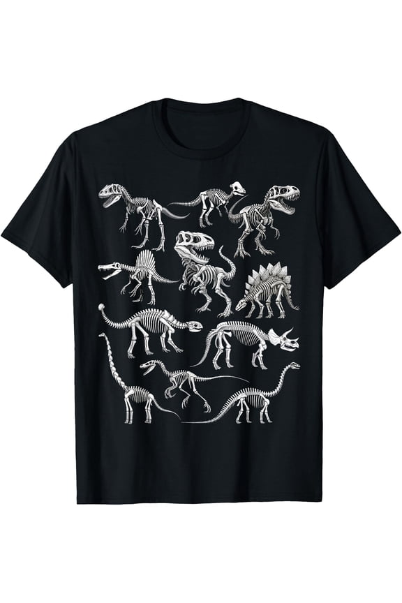 Dinosaur Skeleton Fossil Prehistoric Bones Of Dinosaurs T-Shirt , Vintage T-Shirt
