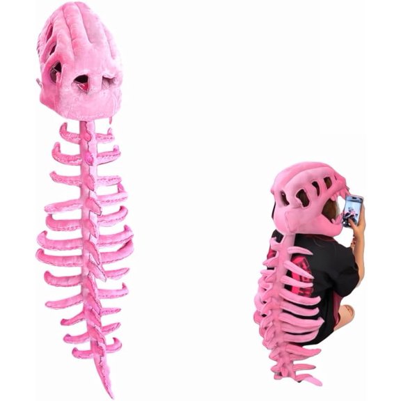 Dinosaur Skeleton Halloween Costume,Realistic Dinosaur Skeleton Costume Set,Skeleton Design Dinosaur Skull Outfit,Halloween PartyThemed Cosplay Props