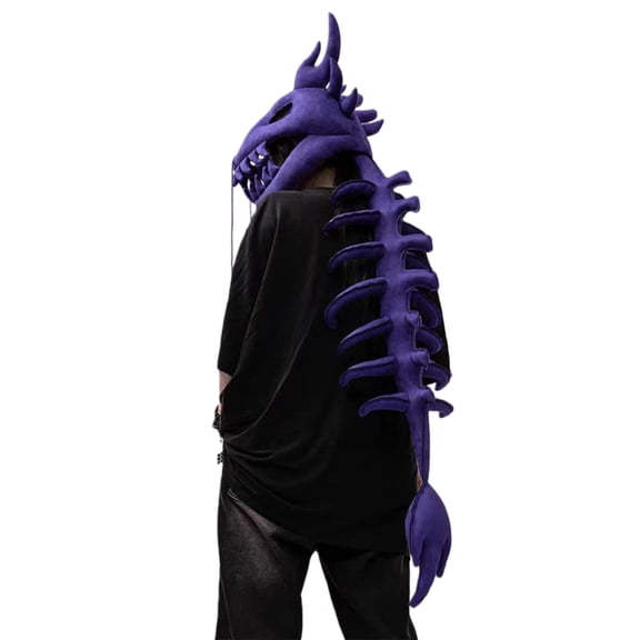 Dinosaur Skeleton Head Plush, Bone Style Skull Plush Toy, Soft Sculptural Dinosaur Head for Decor, Costume Styling & Collection