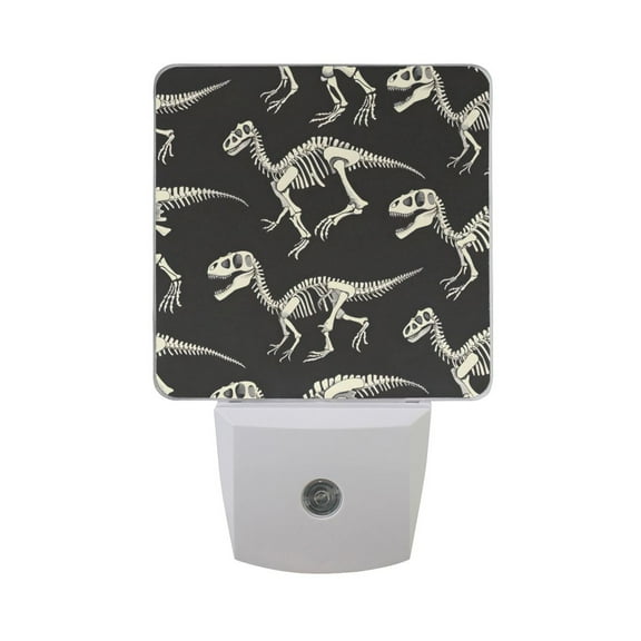 Dinosaur Skeleton Night Light 2 Pack LED Nightlight Plug into Wall Dusk to Dawn Sensor Soft White