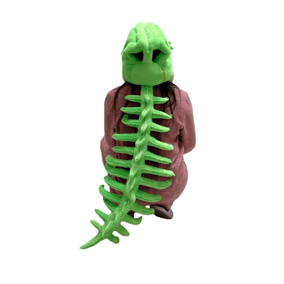 Dinosaur Skeleton Plush Hood Toy, Wearable Funny Bone Head Costume, Soft Stuffed Dinosaur Mask Toy, Novelty Gag Gift Plush Figure for Display & Play