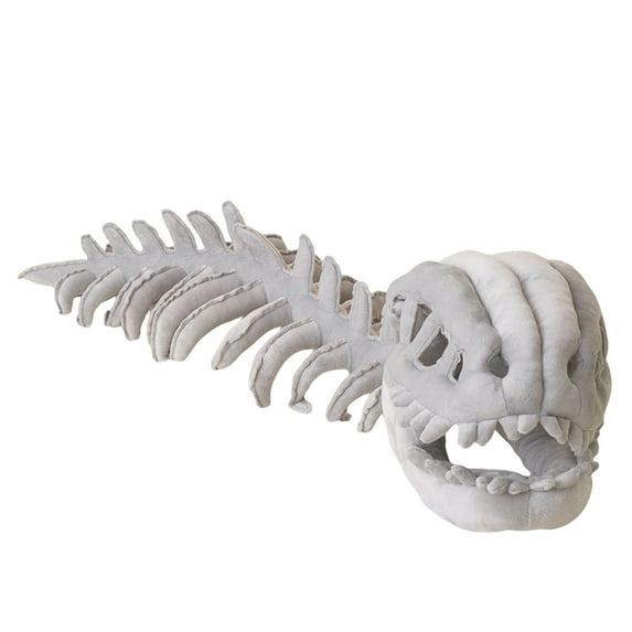Dinosaur Skeleton Plush Outfit - 2026 New Wearable Dinosaur Skeleton Plush, 3D Skeleton, Realistic Funny, Dinosaur Skeleton Headpiece and Spine Gray