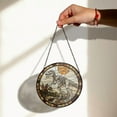 thumbnail image 1 of Dinosaur Skeleton Stained Glass Suncatcher, Prehistoric Window Decor, Paleontology Lover Gift, 1 of 5
