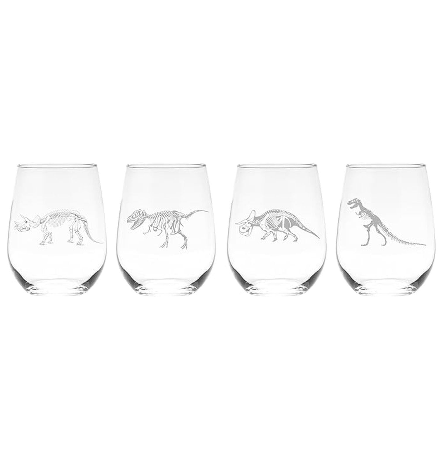 durable wine glasses Leopard Print Amber Colored Stemless Wine Glass
