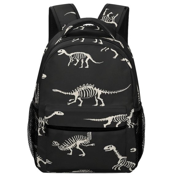 Dinosaur Skeletons Black Background Backpack for Teenage Business Daypack College Canvas Bags Durable