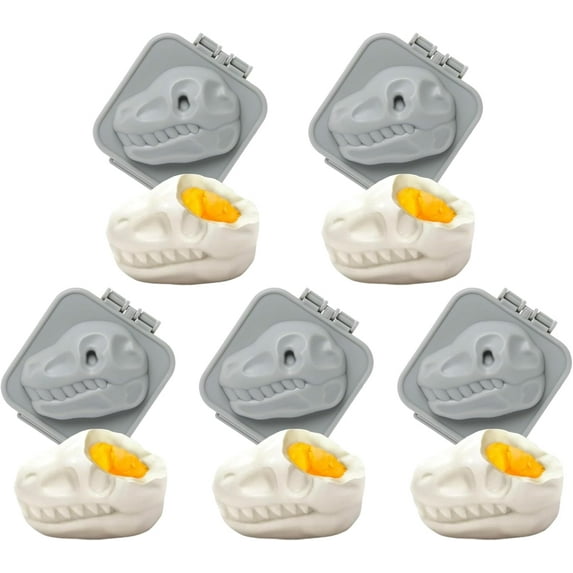 Dinosaur Skull Egg Mold Hard Boiled:Creative Funny Dinosaur Fossil Shaped Egg Press,Boiled Egg Mold Egg Former Dinosaur Cartoon Egg (5pcs)