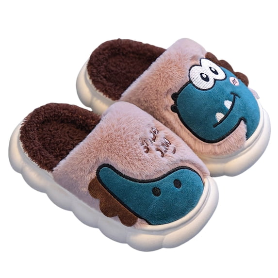 Dinosaur Slippers For Girls Boys Memory Foam Comfy Slippers Kids Winter Warm Indoor Shoes