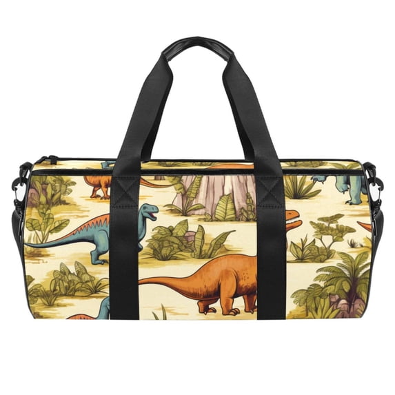 Dinosaur Soccer Bag, Gym Bags, Yoga Bag, Travel Tote: 17.7 Inches Sports Bag with Interior Zipper Pocket and Large Capacity for All Your Activities