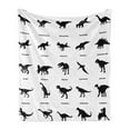 thumbnail image 1 of Dinosaur Soft Flannel Fleece Throw Blanket, Composition Different Dinosaurs Silhouettes Their Names Evolution Wildlife, Cozy Plush for Indoor and Outdoor Use, 60" x 80", Black White, by Ambesonne, 1 of 5