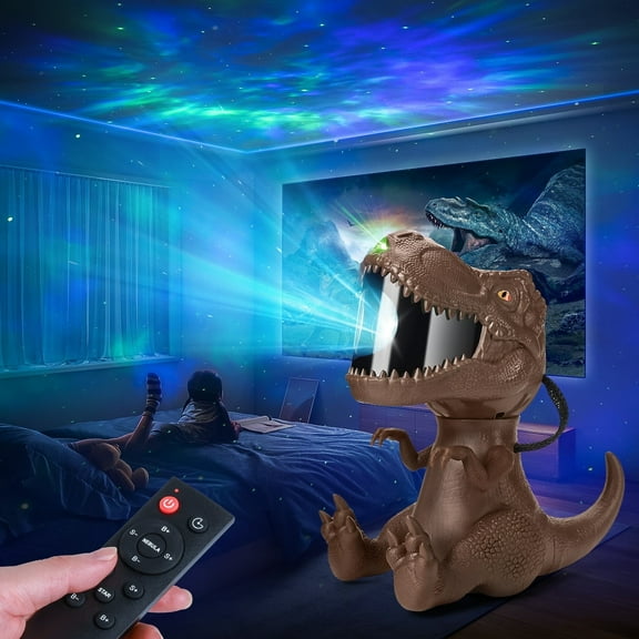 WHATOOK Dinosaur Space Projector, Starry Sky LED Light with Timer and Remote Control, Beautiful Decoration for Kids' Room, Suitable for Christmas, Birthday, Valentine's Day Gift (Brown)