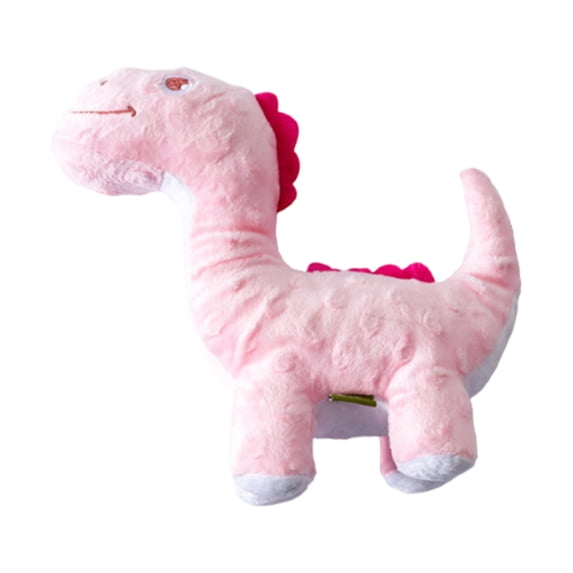 Dinosaur Squeaky Dog Toys Durable Plush Pet Chew Interactive Stuffed Teething Play Sound Pink