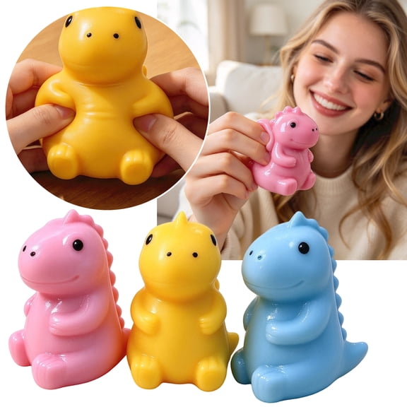 Dinosaur Squishy Toy With Building Block Filling, Cute Dino Squeeze Toy, Anxiety Relief Fidget Toy, Random 1 Of 3 Colors Set, Novelty Animal Toy For Home, Desk, Travel And Gifts, 1PC
