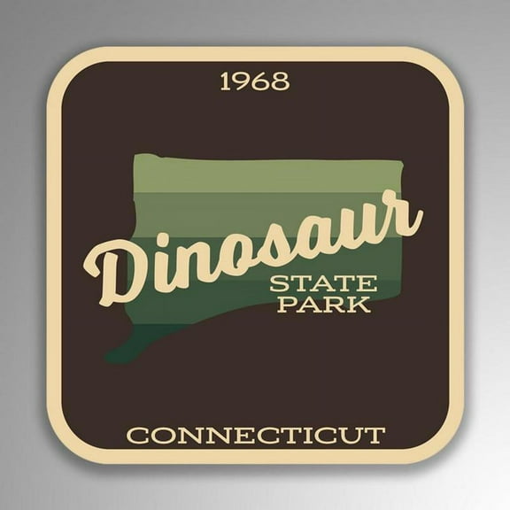 Dinosaur State Park Decal Sticker | 4-Inches By 4-Inches | Vinyl Sticker | UV Protective Laminate | SP202