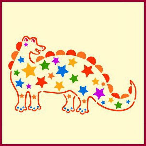 Dinosaur Stencil 2 - Children Kids Drawing Sidewalk Chalk Washable Plastic Fun Art DIY Template Reusable Laser Cut Mylar Template for Painting Home Decor DIY Crafts - The Artful Stencil