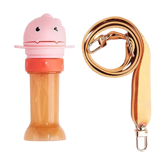 Dinosaur Straw Adapter with Adjustable Shoulder Strap, Small Size Portable Drinking Accessory for Standard Water Bottles, Fun Theme Design Shape Style A#261
