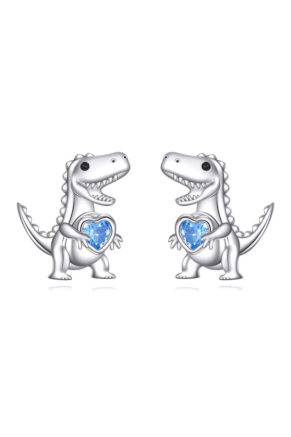 Dinosaur Stud Earrings for Women 925 Sterling Silver Dinosaur Earrings Cute Animal Jewelry Gifts