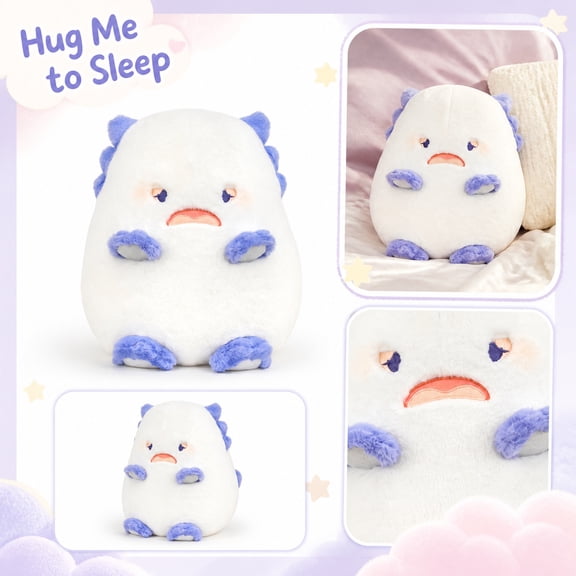Dinosaur Stuffed Animal, Axolotl Toys, Relaxation Toys, Plush Pillow, 12X6 Inch Fluffy Grumpy Axolotl Shaped Throw Pillow for Desk and Bedroom Display, Snuggly Rest Companion
