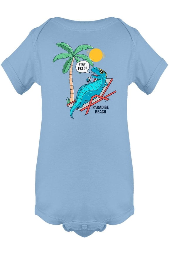 Dinosaur Sunbathing On Beach Bodysuit Infant -Image by Shutterstock,  Newborn