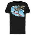 thumbnail image 1 of Dinosaur Surfer Wave T-Shirt Men -Image by Shutterstock, Male XX-Large, 1 of 2