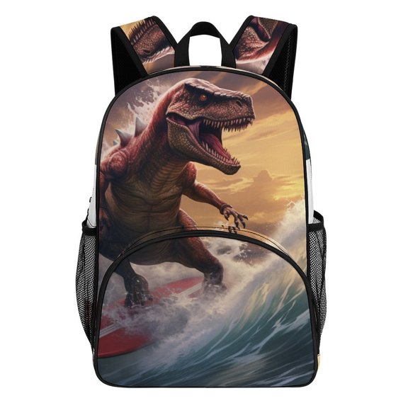 Dinosaur Surfing Epic Sunset Wave Backpacks for Backpack for Bookbag