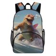 thumbnail image 1 of Dinosaur Surfing Ocean Wave Fun Backpacks for Backpack for Bookbag, 1 of 5