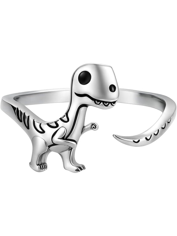 T-Rex Dinosaur Adjustable Ring - Cute Cartoon Design, Gift for Dinosaur Lovers