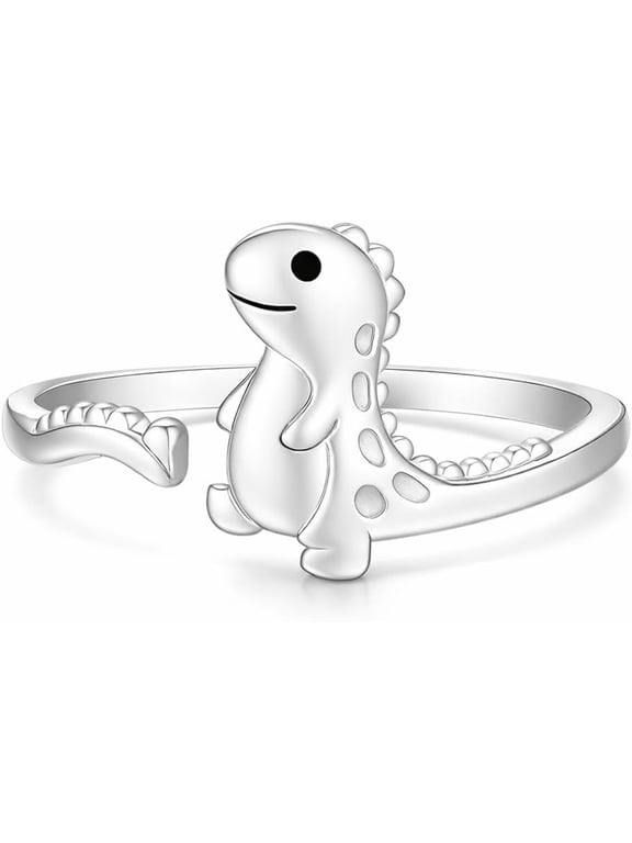 T-Rex Dinosaur Adjustable Ring - Cute Cartoon Design, Gift for Dinosaur Lovers
