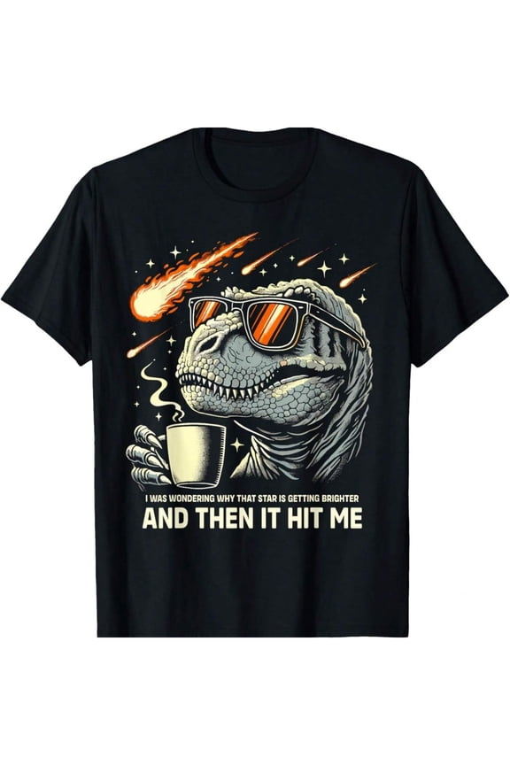 Dinosaur T-Rex Coffee Novelty Men Funny Dinosaur T-Shirt