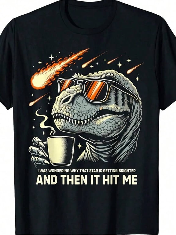 Dinosaur T-Rex Coffee Novelty Men Funny Dinosaur T-Shirt