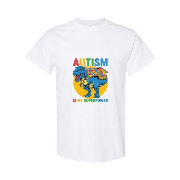 Dinosaur T Rex Superhero Graphic For Autism My Superpower Unisex T-Shirt, for men & women, up to size 5XL