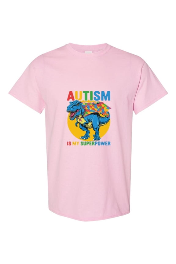 Dinosaur T Rex Superhero Graphic For Autism My Superpower Unisex T-Shirt, for men & women, up to size 5XL