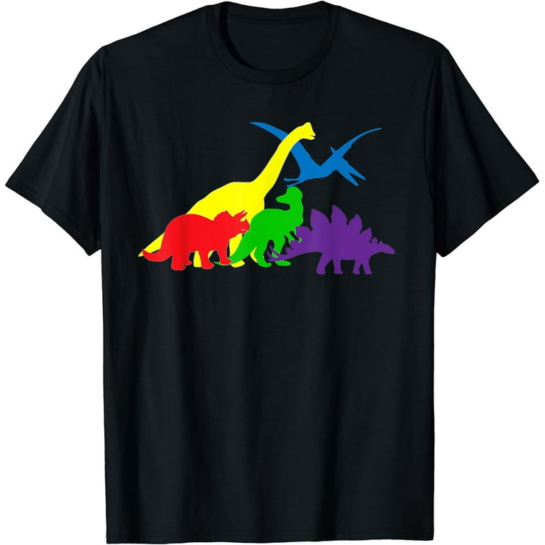 Dinosaur T-Shirt: In The Colors Of The Rainbow LGBT+ Pride Dinosaur T-Shirt: In The Colors Of The Rainbow LGBT+ Pride