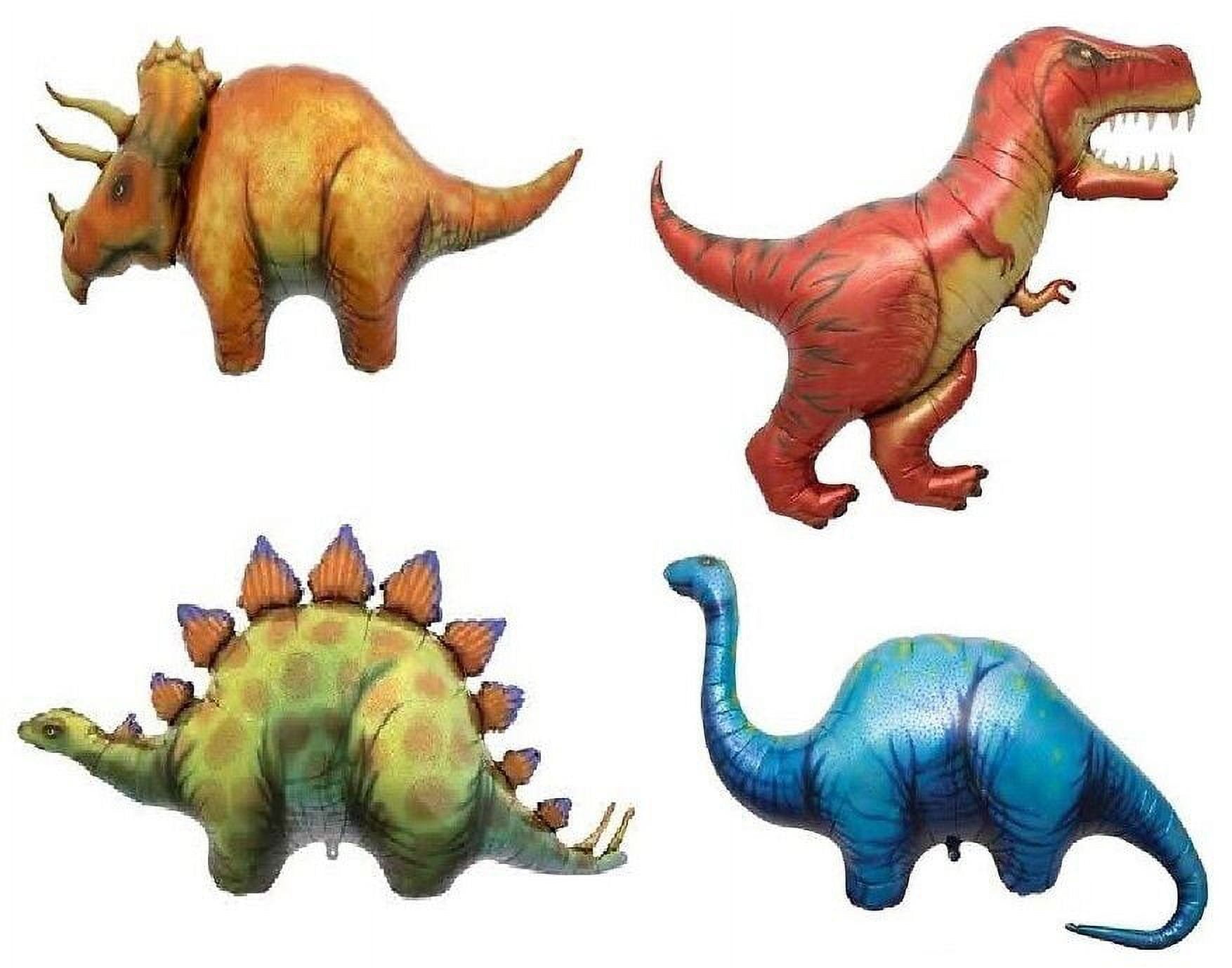 NORTHSTAR Dinosaur TRICERATOPS STEGOSAURUS T-REX APATOSAURUS (4) Party Mylar BALLOONS Set