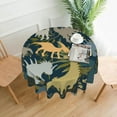 thumbnail image 1 of Dinosaur Table Cloth Round Table Cover Wrinkle Resistant Waterproof Tablecloth 60 Inch Washable for Kitchen Party Picnic Fall Decorations for Home Animal, 1 of 6