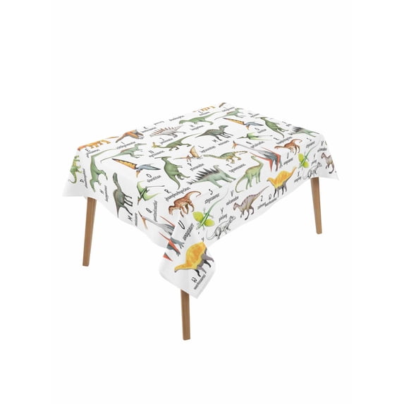 Dinosaur Table Cloth, Waterproof Tablecloth for Rectangle Tables, Funny Dino Cute Cartoon Boys Girls Children Reusable Washable Fabric Table Cover for Restaurant Kitchen Dining Tables 60"x84"
