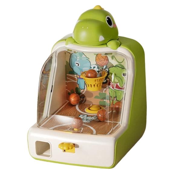 Dinosaur Tabletop Basketball Game, Electronic Scoring Arcade Machine with 10 Balls, Mini Indoor Sports Toy for All Ages